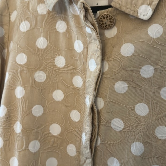 Chico’s Womens 3/4 Sleeve Polka Dot Jacket Sz 2 Large Preppy Coastal Resortwear - Picture 10 of 14